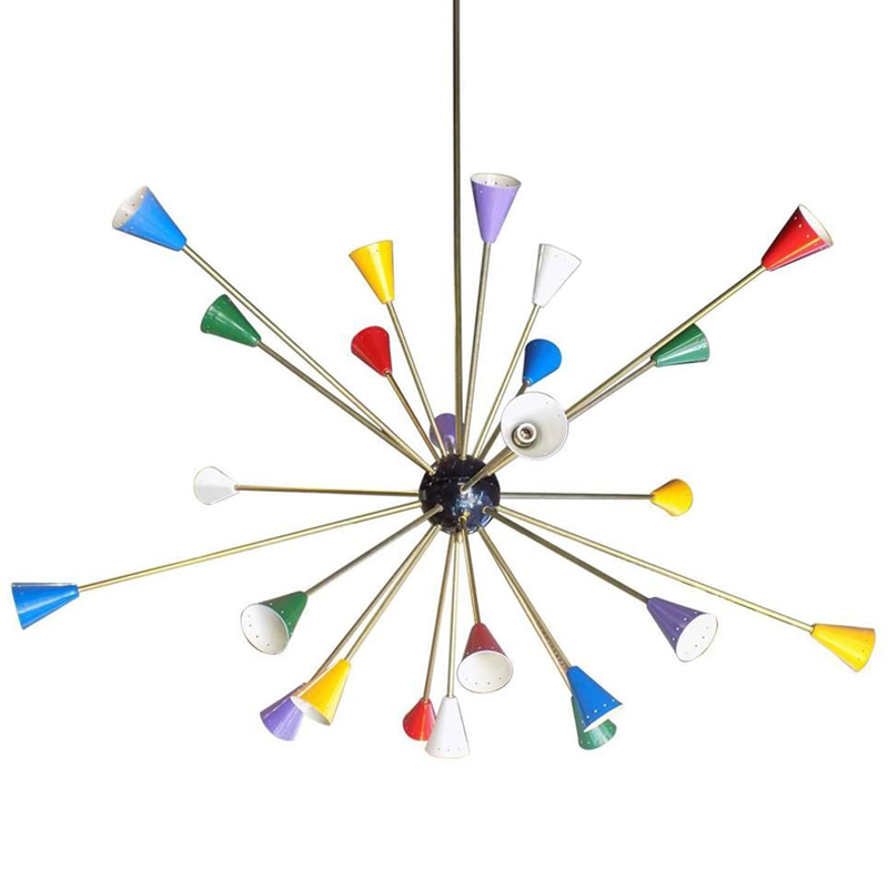 Люстра Huge Pair of Multi Color Italian Sputnik Мульти Латунь Люстра Huge Pair of Multi Color Italian Sputnik Мульти Латунь в Новосибирске | Loft Concept