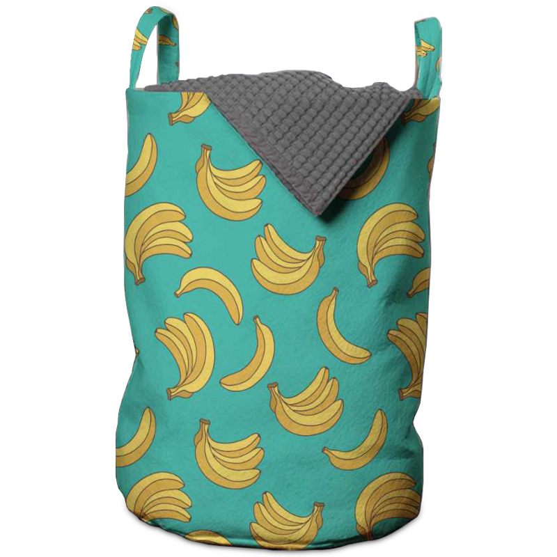 Корзина Bananas Pattern Basket Бирюзовый Желтый в Новосибирске | Loft Concept 