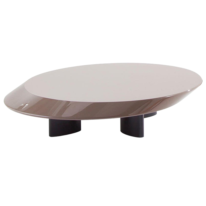 Кофейный стол Ellipse Grey Glossy Coffee Table Серый Черный в Новосибирске | Loft Concept 