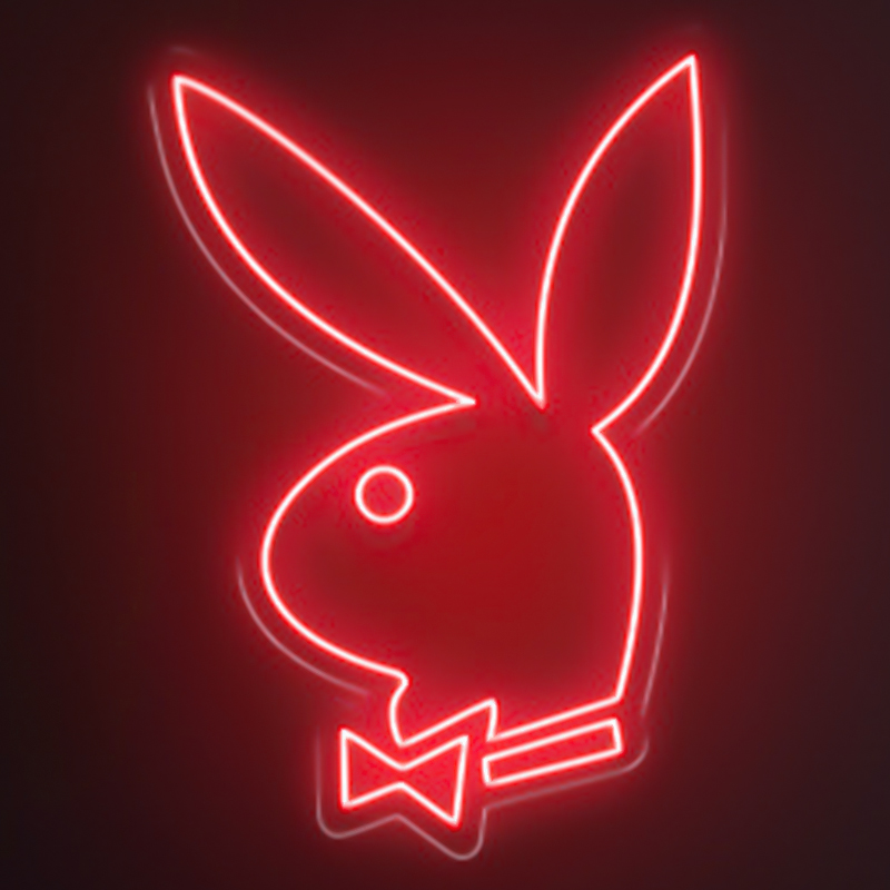 Неоновая настенная лампа Playboy Bunny Neon Wall Lamp Розовый Красный Синий Белый Зеленый Фиолетовый в Новосибирске | Loft Concept 