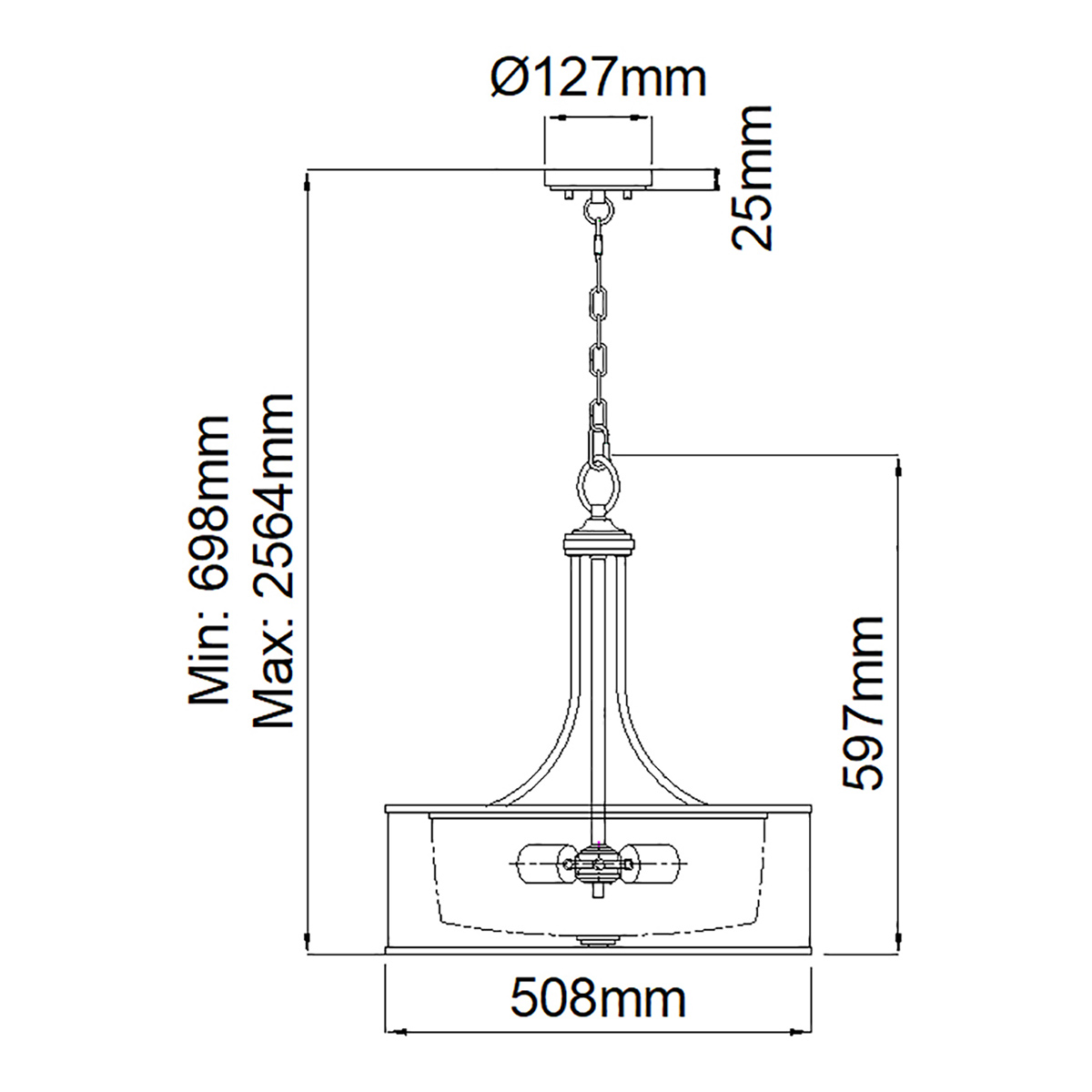Люстра подвесная с двойным круглым плафоном из органзы и матового стекла Kichler в Новосибирске