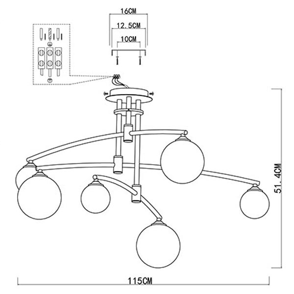 Люстра Glendon Chandelier 6 Balls в Новосибирске