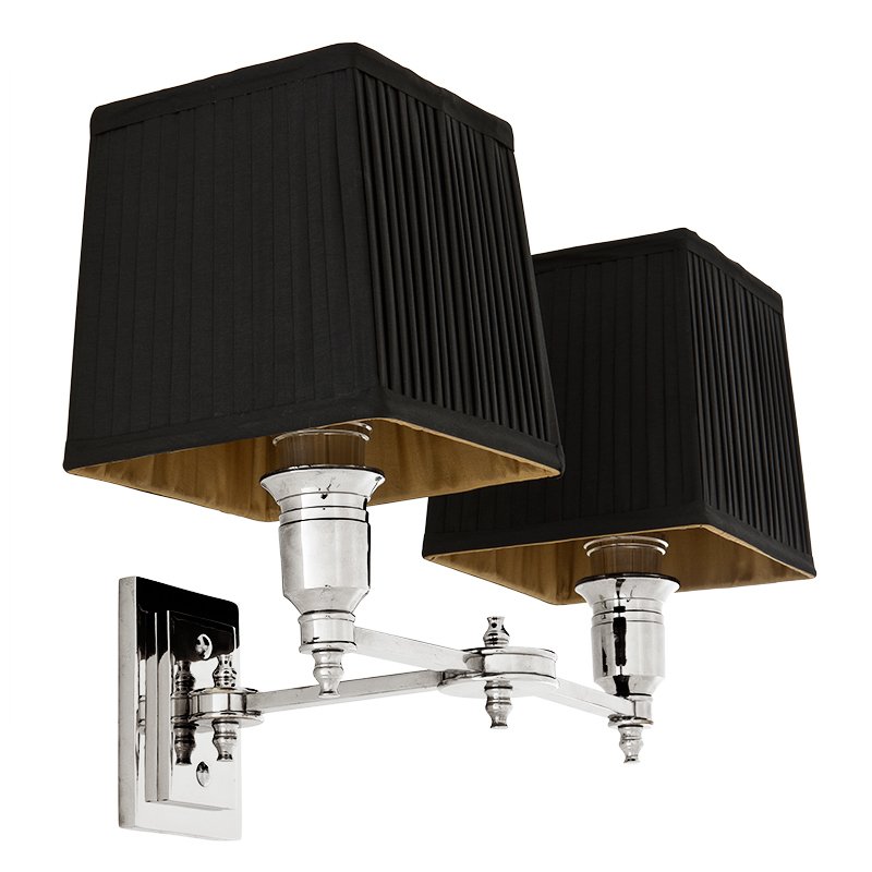 Бра Wall Lamp Lexington Double Nickel+Black Никель Черный в Новосибирске | Loft Concept 