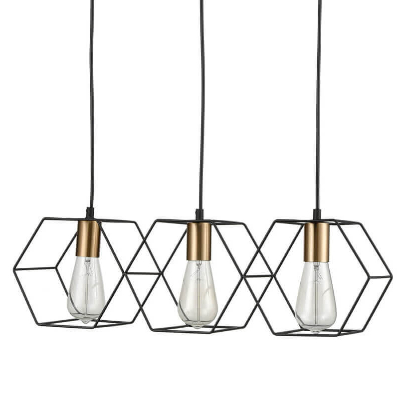 Люстра Loft Wire Cage Pendant 3 Черный в Новосибирске | Loft Concept 