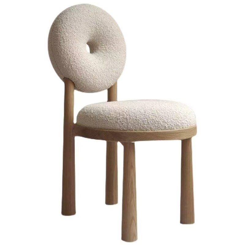 Стул Bagel Boucle Chair Бежевый Древесина в Новосибирске | Loft Concept 