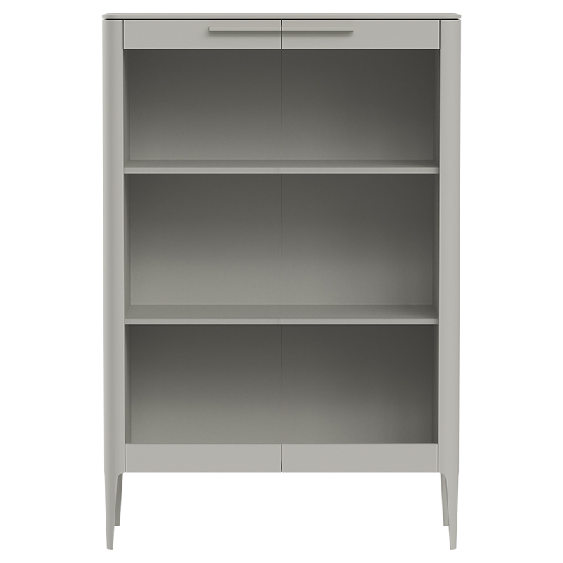 Витрина серо-бежевая с 2-мя стеклянными дверцами и 3-мя полками Type  Бежево-серый в Новосибирске | Loft Concept 