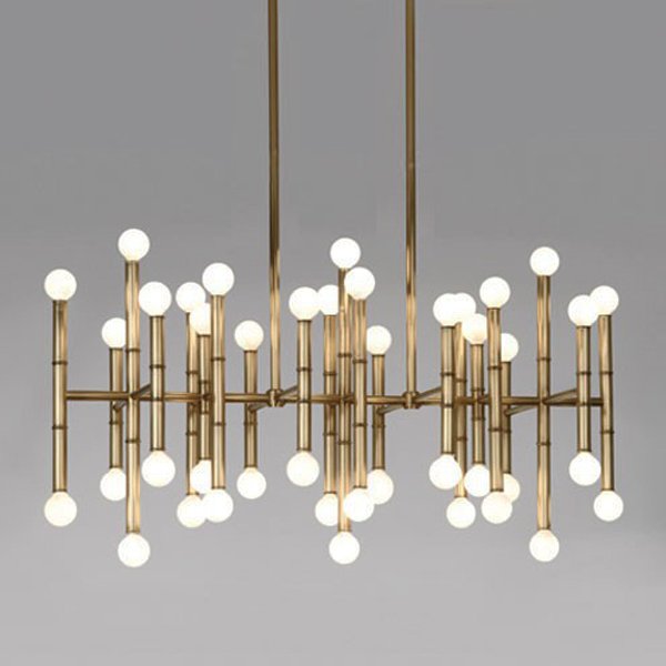 Люстра Meurice Rectangular Chandelier Jonathan Adler Черный Золотой Серебряный в Новосибирске | Loft Concept 