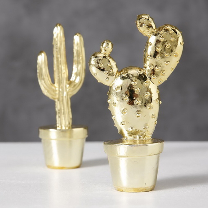 Набор статуэток Golden Cactus Figurine Золотой в Новосибирске | Loft Concept 