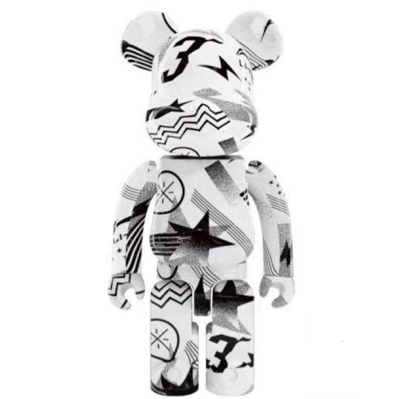 Статуэтка Bearbrick Li-Ning Fashion White Белый Черный в Новосибирске | Loft Concept 