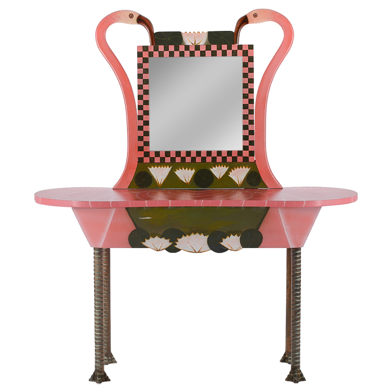 Трельяж Flamingos and Lotus Dressing Table Розовый Латунь в Новосибирске | Loft Concept 