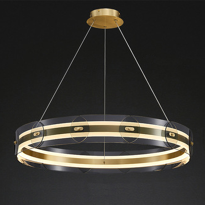 Люстра Gold ring horizontal chandelier Прозрачный Латунь в Новосибирске | Loft Concept 