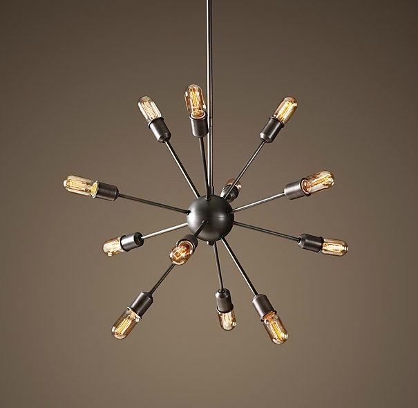 Люстра Loft Industrial Sputnik Chandelier 70 12 Черный в Новосибирске | Loft Concept 