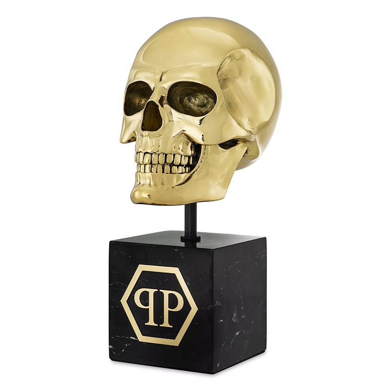 Статуэтка Philipp Plein Gold Skull L Черный Золотой в Новосибирске | Loft Concept 