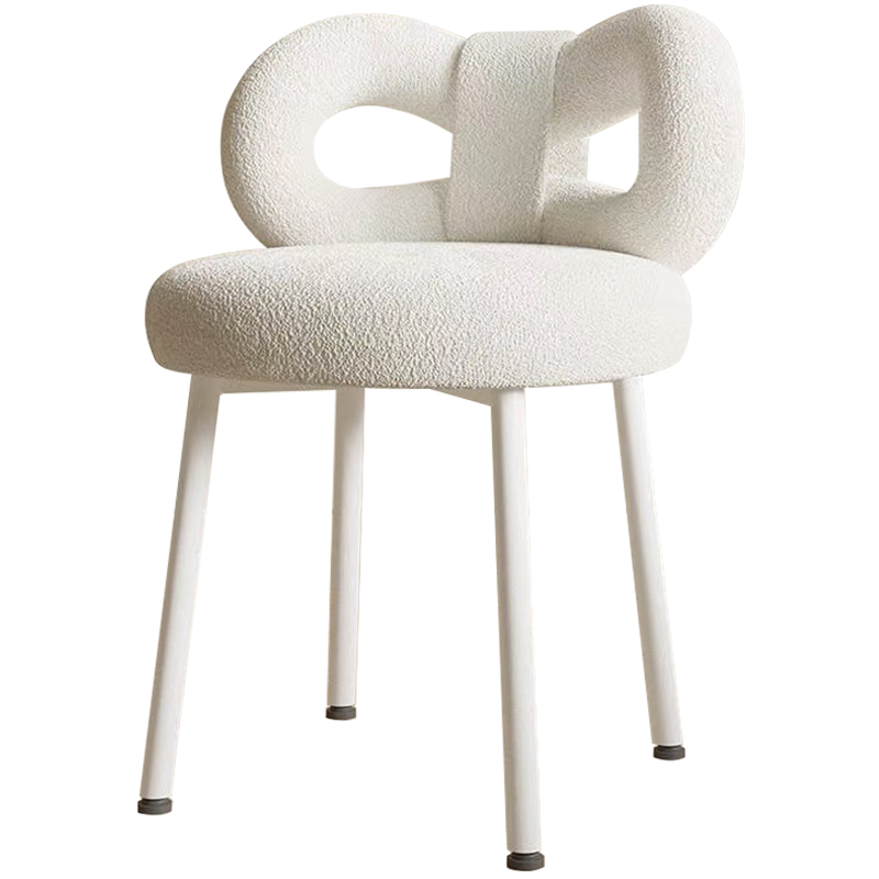 Стул Claire White Boucle Chair Белый в Новосибирске | Loft Concept 