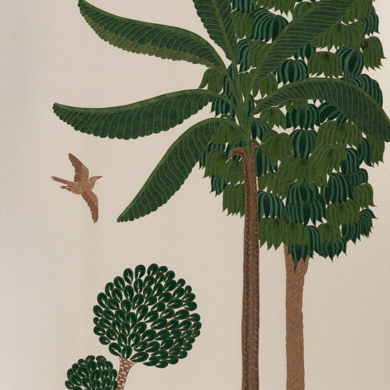 Обои ручная роспись Mughal Trees Original colourway on linen  в Новосибирске | Loft Concept 