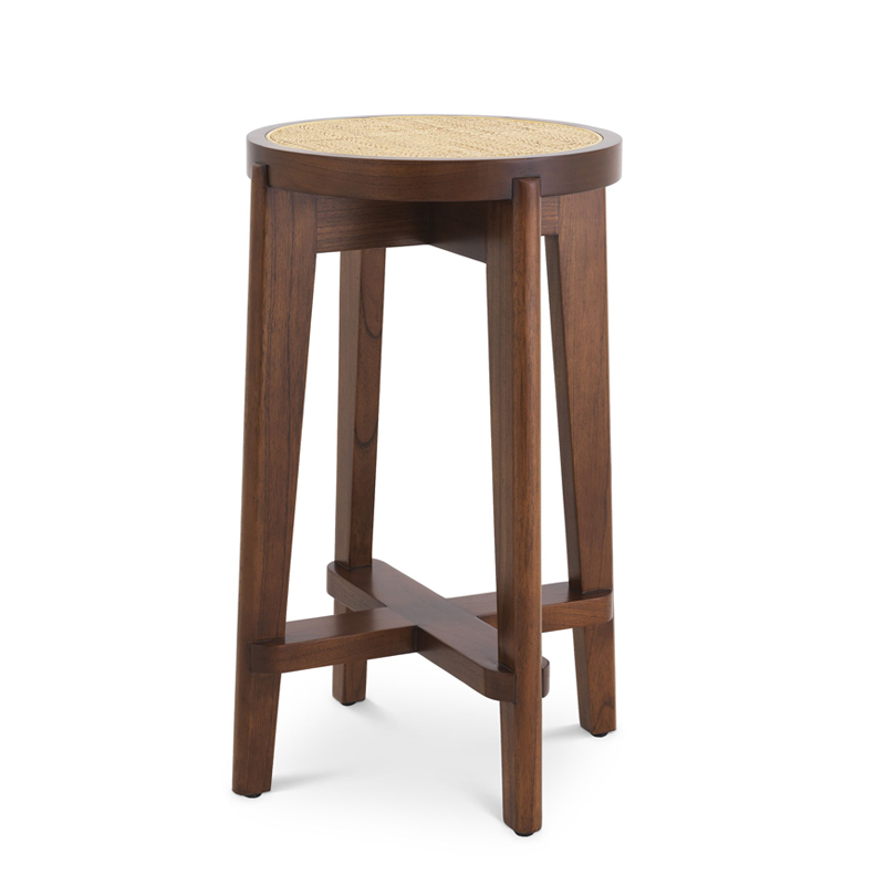 Полубарный стул Eichholtz Counter Stool Dareau brown Бежевый Коричневый в Новосибирске | Loft Concept 