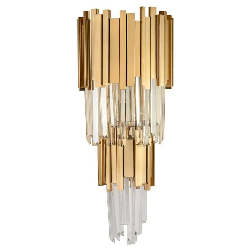 Бра Luxxu Modern Cascade Wall Lamp Gold 58 Золотой Прозрачное Стекло в Новосибирске | Loft Concept 