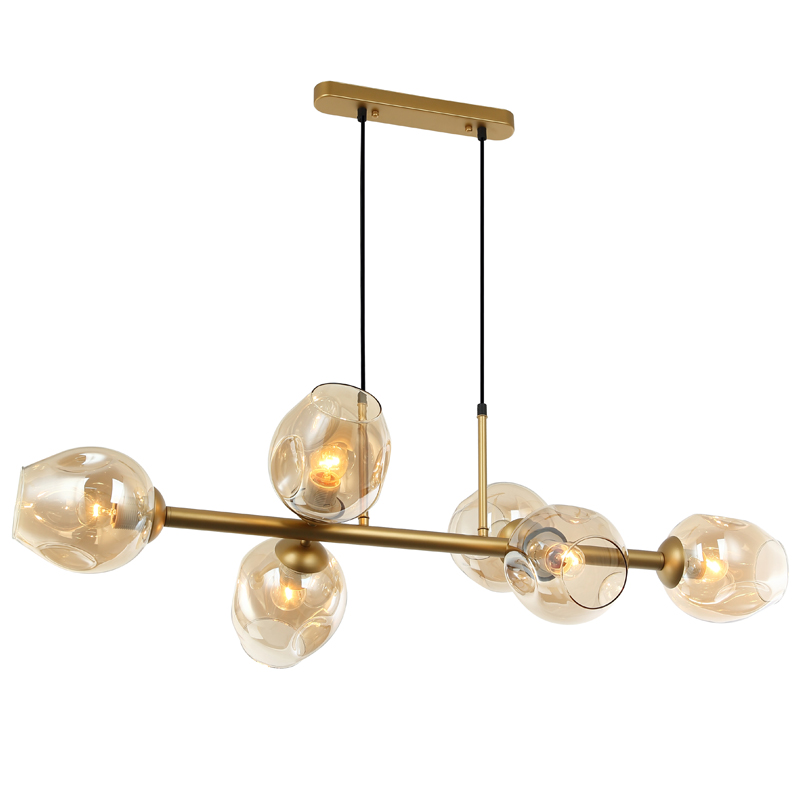 Люстра Branching Bubble Chandelier Line Gold Золотой Янтарь (Amber) в Новосибирске | Loft Concept 