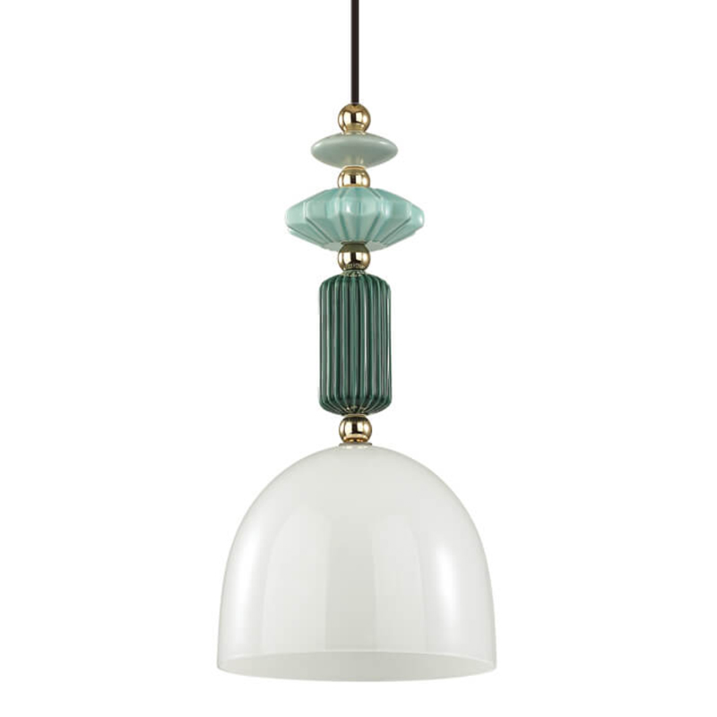 Подвесной светильник Iris hanging lamp green Белое матовое стекло Зеленый в Новосибирске | Loft Concept 