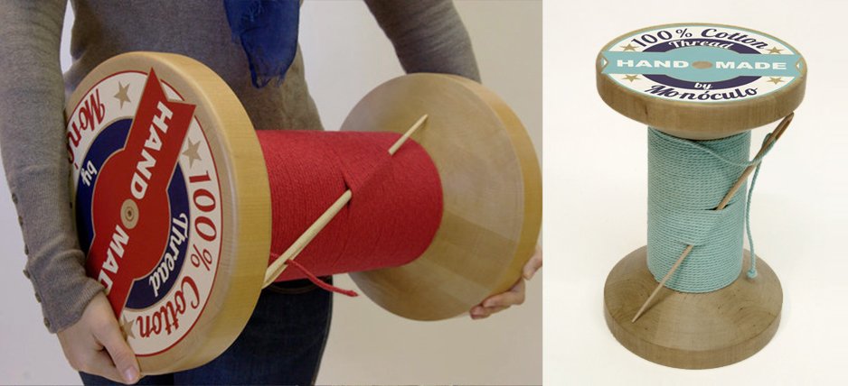 Дизайнерский табурет Thread Reel Wooden Stool - Loft-Concept в Новосибирске