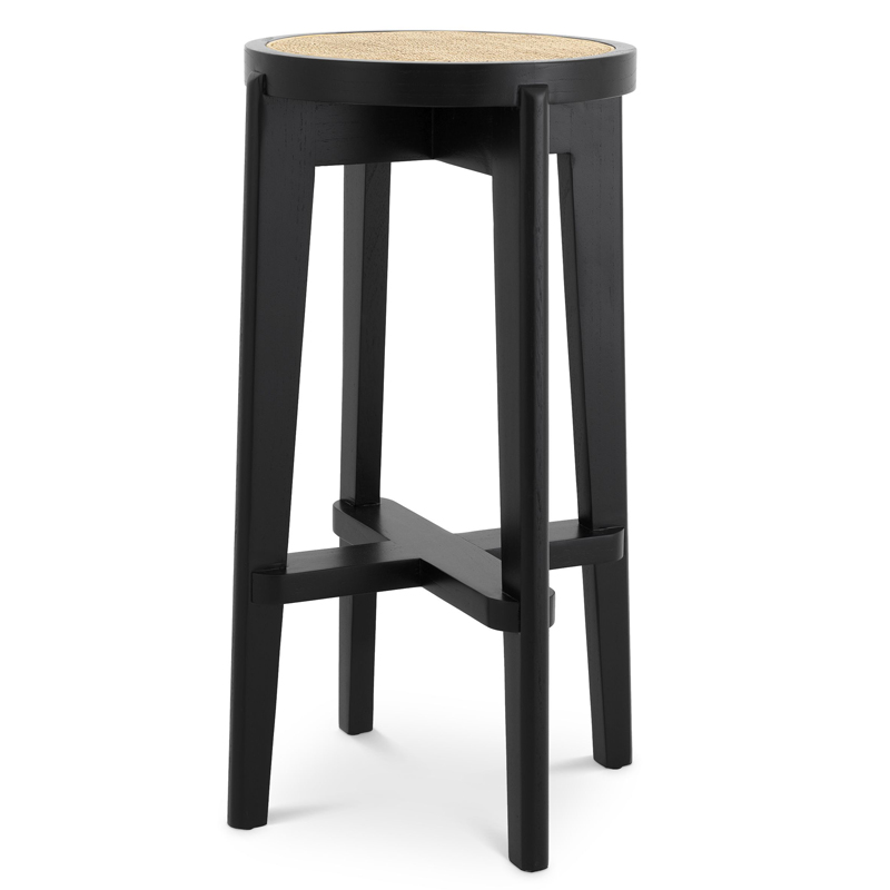 Барный стул Eichholtz Bar Stool Dareau black Бежевый Черный в Новосибирске | Loft Concept 