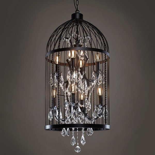 Люстра Steampunk Birdcage Chandelier 45 black Черный в Новосибирске | Loft Concept 