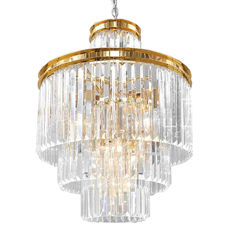 Люстра RH Odeon Chandelier Four Gold 50  Прозрачное Стекло Золотой в Новосибирске | Loft Concept 