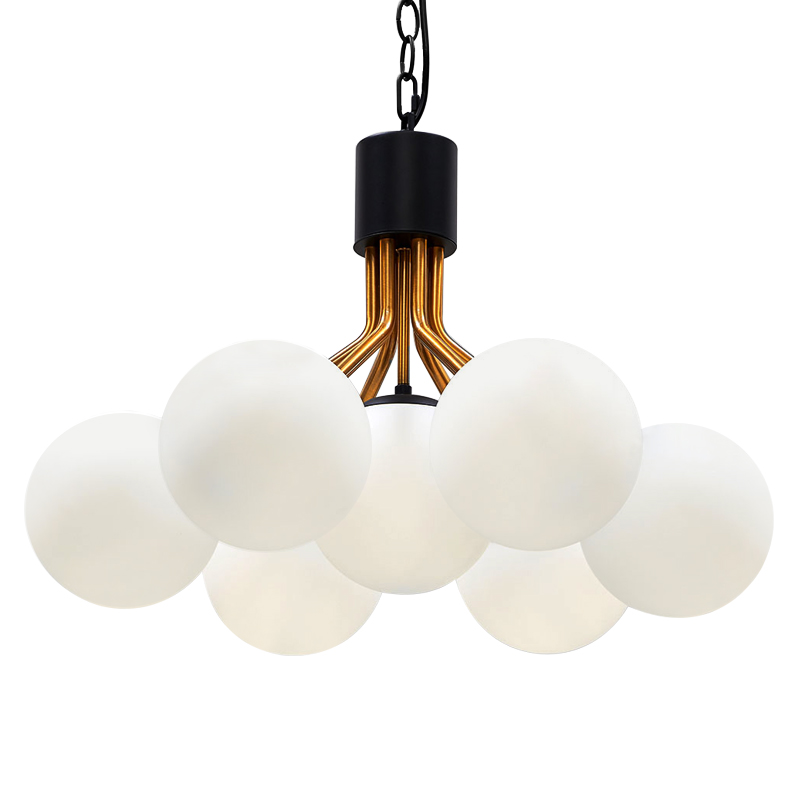 Люстра Berries Chandelier White Balloons Bronze Black 7 Белый Бронза Черный в Новосибирске | Loft Concept 