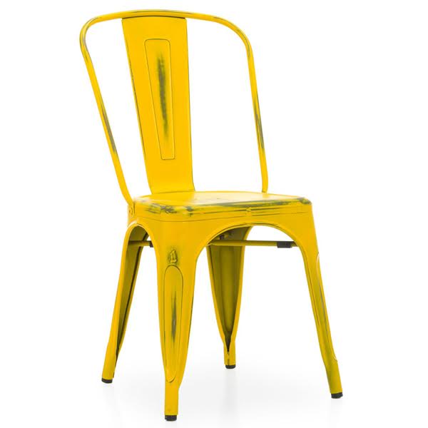 Кухонный стул Tolix Chair Vintage Yellow Желтый Кухонный стул Tolix Chair Vintage Yellow Желтый в Новосибирске | Loft Concept