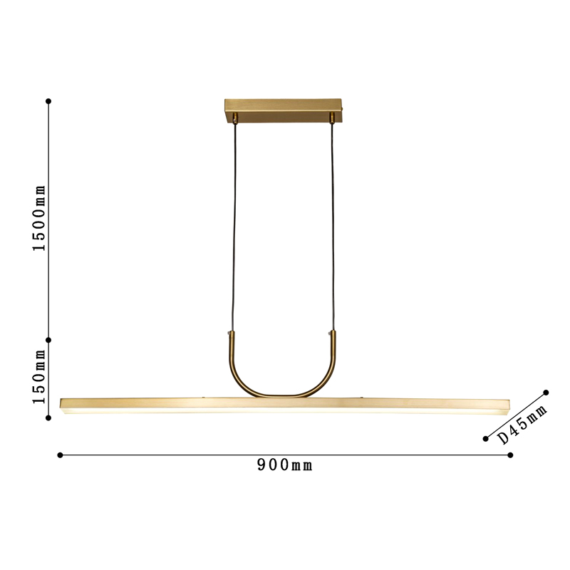 Минималистичная золотая люстра Trumpet tube в Новосибирске