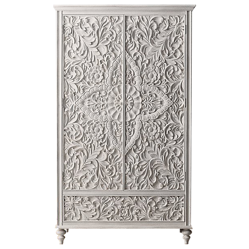 Шкаф Indian Antique White Furniture Cabinet белый Белый в Новосибирске | Loft Concept 