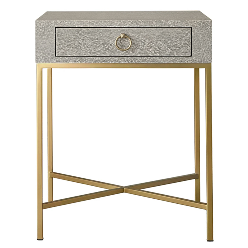 Gaston Stingray Texture Gray Side Table Приставной стол серый скат Золотой Серый в Новосибирске | Loft Concept 