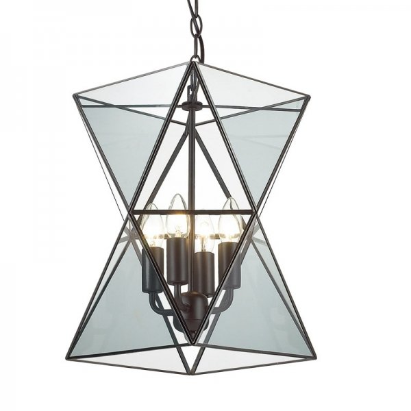 Люстра PolyPyramid Glass Pendant 4 Прозрачный в Новосибирске | Loft Concept 