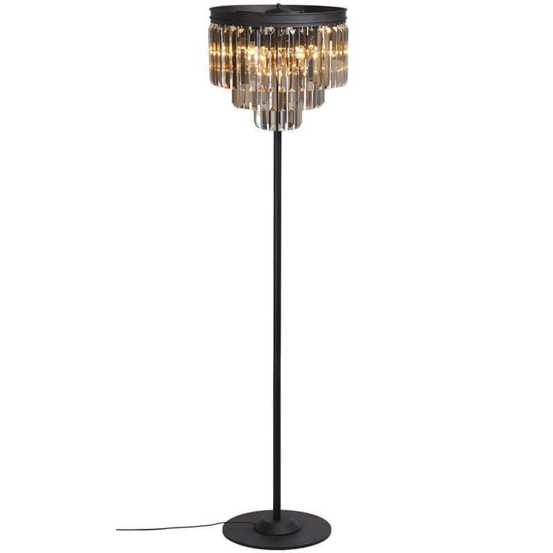 Торшер RH Odeon Amber GLASS Floor Lamp Стекло Амбер Черный в Новосибирске | Loft Concept 