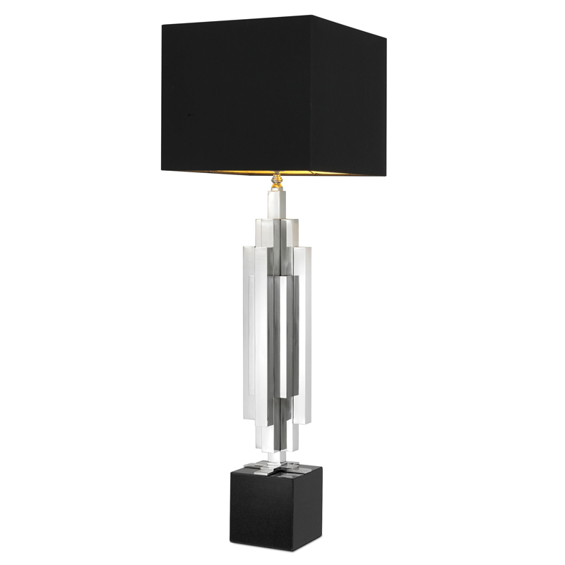 Настольная лампа Eichholtz Table Lamp Ellis Никель Черный в Новосибирске | Loft Concept 