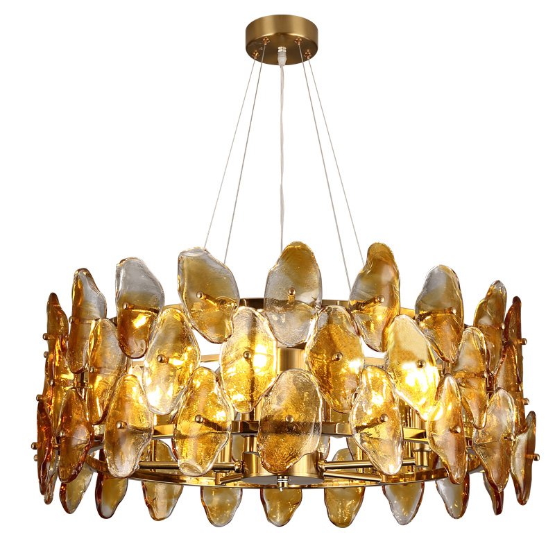 Люстра Amber Shells Chandelier Латунь Янтарь (Amber) в Новосибирске | Loft Concept 