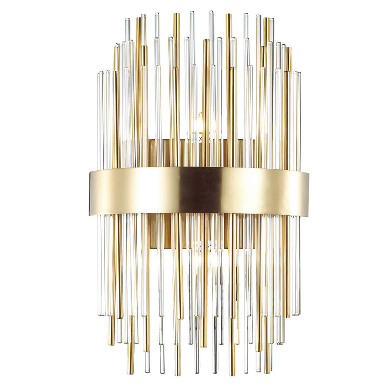 Бра Glass Stripes In The Belt Sconce Прозрачный Глянцевое золото в Новосибирске | Loft Concept 