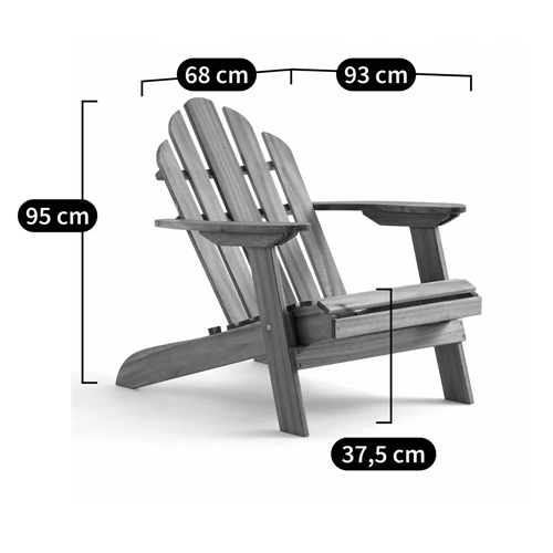 Уличное кресло из массива акации Adirondack Wooden Chair Red в Новосибирске