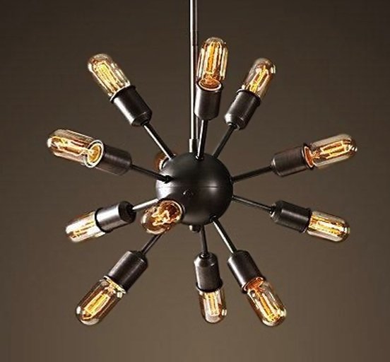 Люстра Loft Industrial Sputnik Chandelier 50 12 Черный в Новосибирске | Loft Concept 