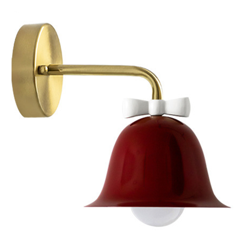 Бра Колокольчик Bell with Bow Red Wall Lamp Красный Красный Белый Золотой в Новосибирске | Loft Concept 