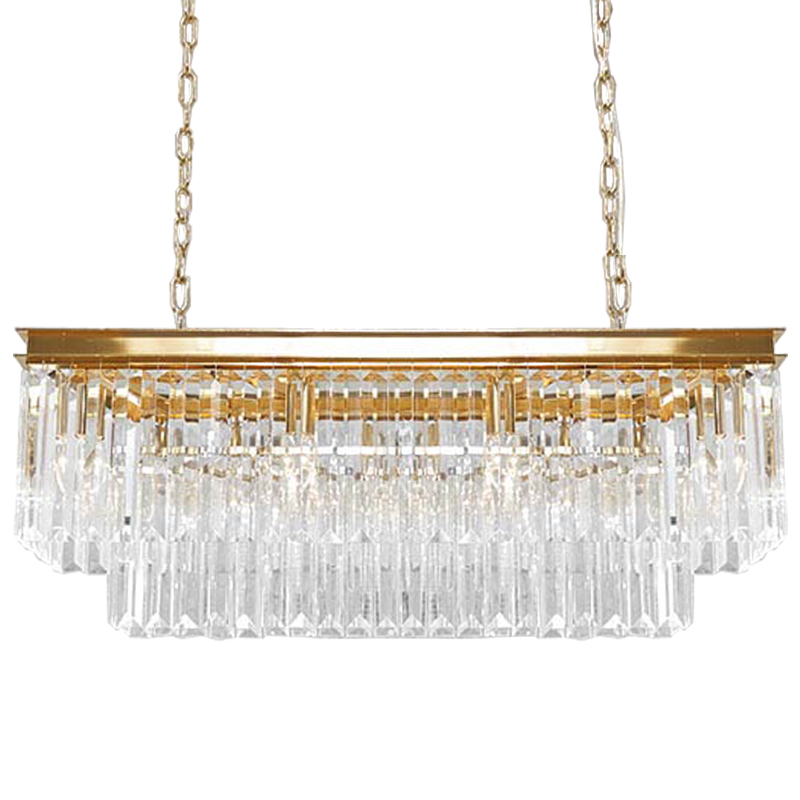 Люстра RH Odeon Chandelier Two Gold 90 Прозрачное Стекло Золотой в Новосибирске | Loft Concept 