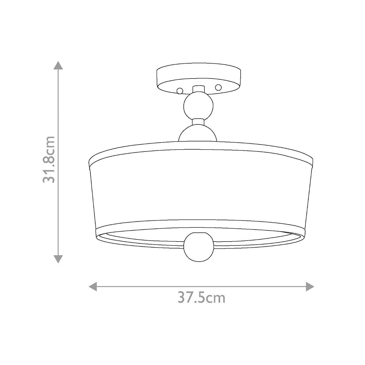 Потолочный светильник с белым цилиндрическим плафоном и шарообразными деталями Hinkley в Новосибирске