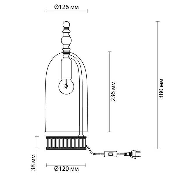 Настольная лампа Glass Dome Bronze в Новосибирске