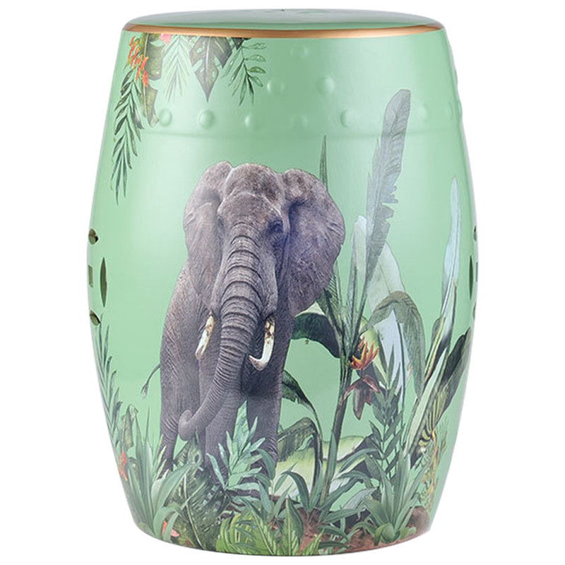 Керамический табурет Elephant Tropical Animal Ceramic Stool Green Прозрачный зеленый Серый Зеленый в Новосибирске | Loft Concept 