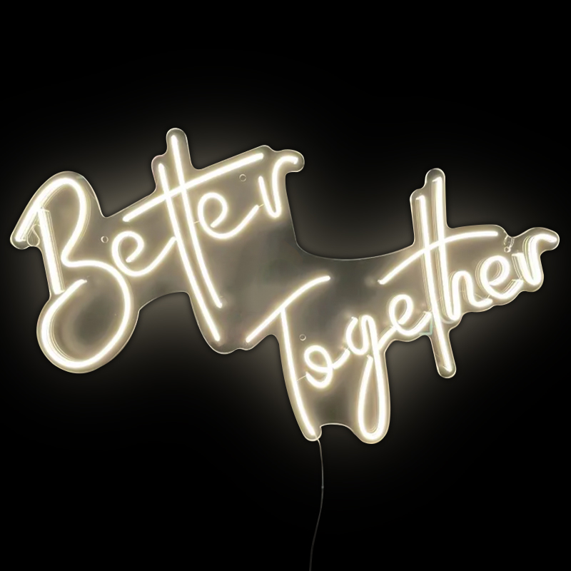 Неоновая настенная лампа Better Together Neon Wall Lamp Желтый Прозрачный в Новосибирске | Loft Concept 