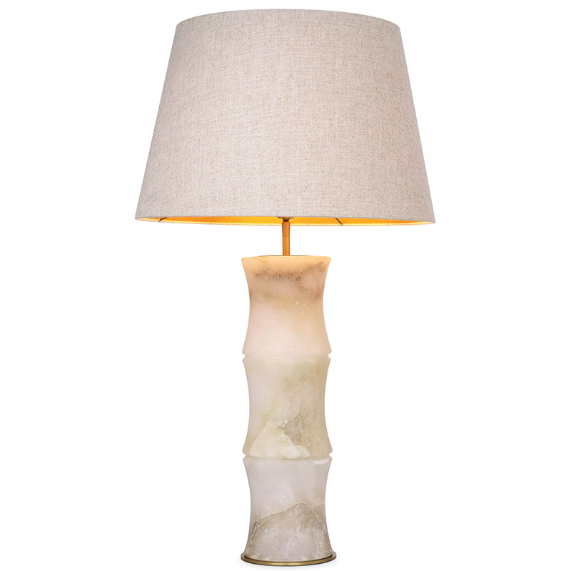 Настольная лампа Eichholtz Table Lamp Bonny Alabaster Латунь Бежевый Бежево-серый в Новосибирске | Loft Concept 