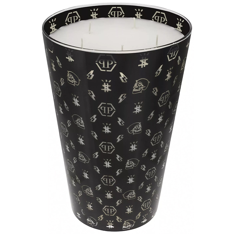 Свеча Philipp Plein Candle Monogram XL Черный Белый в Новосибирске | Loft Concept 