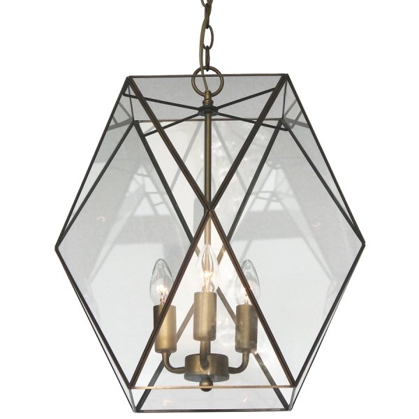 Подвесной светильник Rombius Pendant large III clear glass Латунь Античная полированная в Новосибирске | Loft Concept 