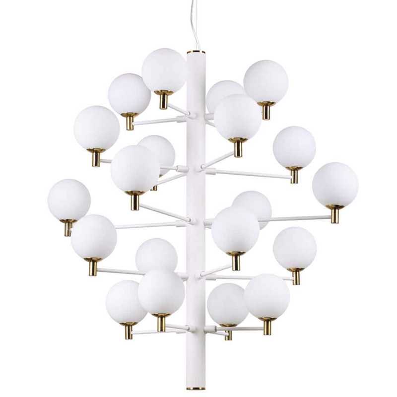 Люстра Italian Globe Abstraction Light White 20 Белый Золотой в Новосибирске | Loft Concept 