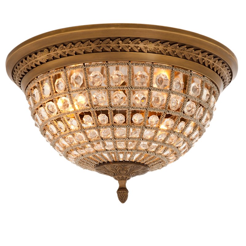 Потолочный светильник Ceiling Lamp Kasbah Antique Brass Латунь Античная полированная Прозрачное Стекло в Новосибирске | Loft Concept 